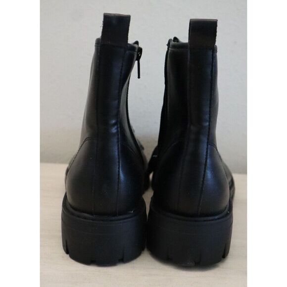 Madden Girl Women's Sz 10M Black Gwinn Side Zip Ankle High Lace-Up Combat Boots - Picture 3 of 10